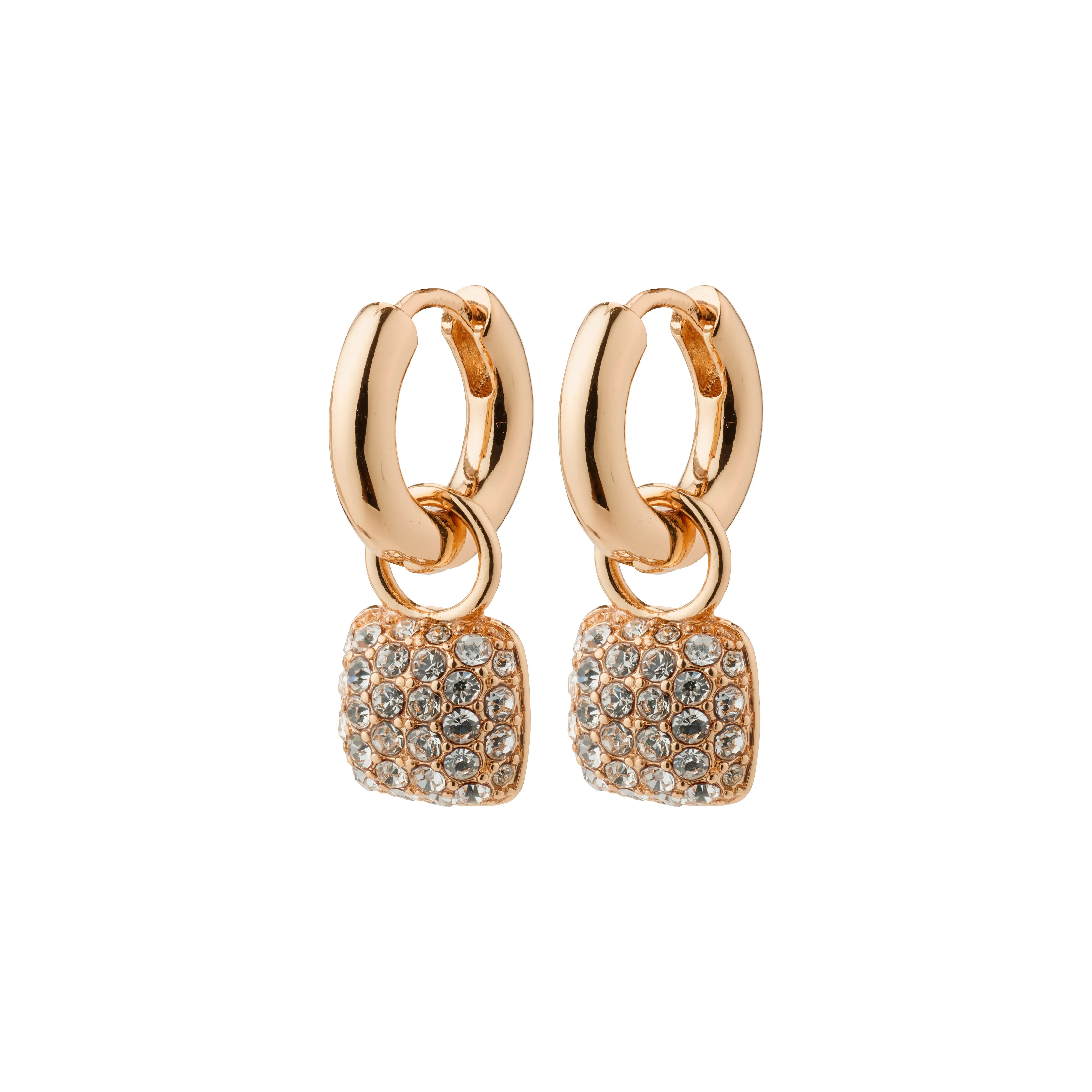 CINDY crystal hoop earrings rosegold-plated