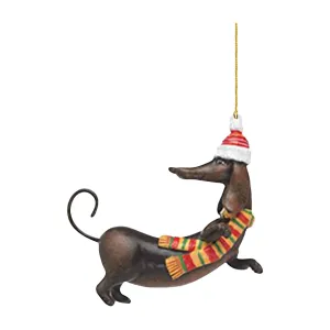 classic Christmas Decoration Gifts Dachshunds Dog Christmas Tree Ornament Christmas Tree Pendants Hanging Pendants Plush Craft For Christmas Holiday Party Home Decor D