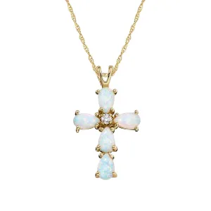 Classic Opal and Diamond Cross
