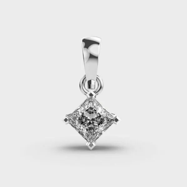 Classic Princess Solitaire Pendant (Without Chain)