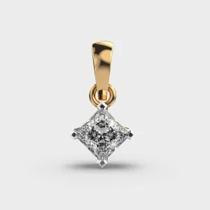 Classic Princess Solitaire Pendant (Without Chain)