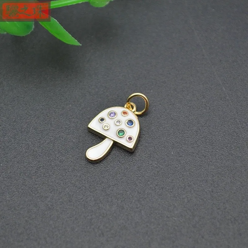 Classic Style Mushroom Copper Inlay Rhinestones Jewelry Accessories