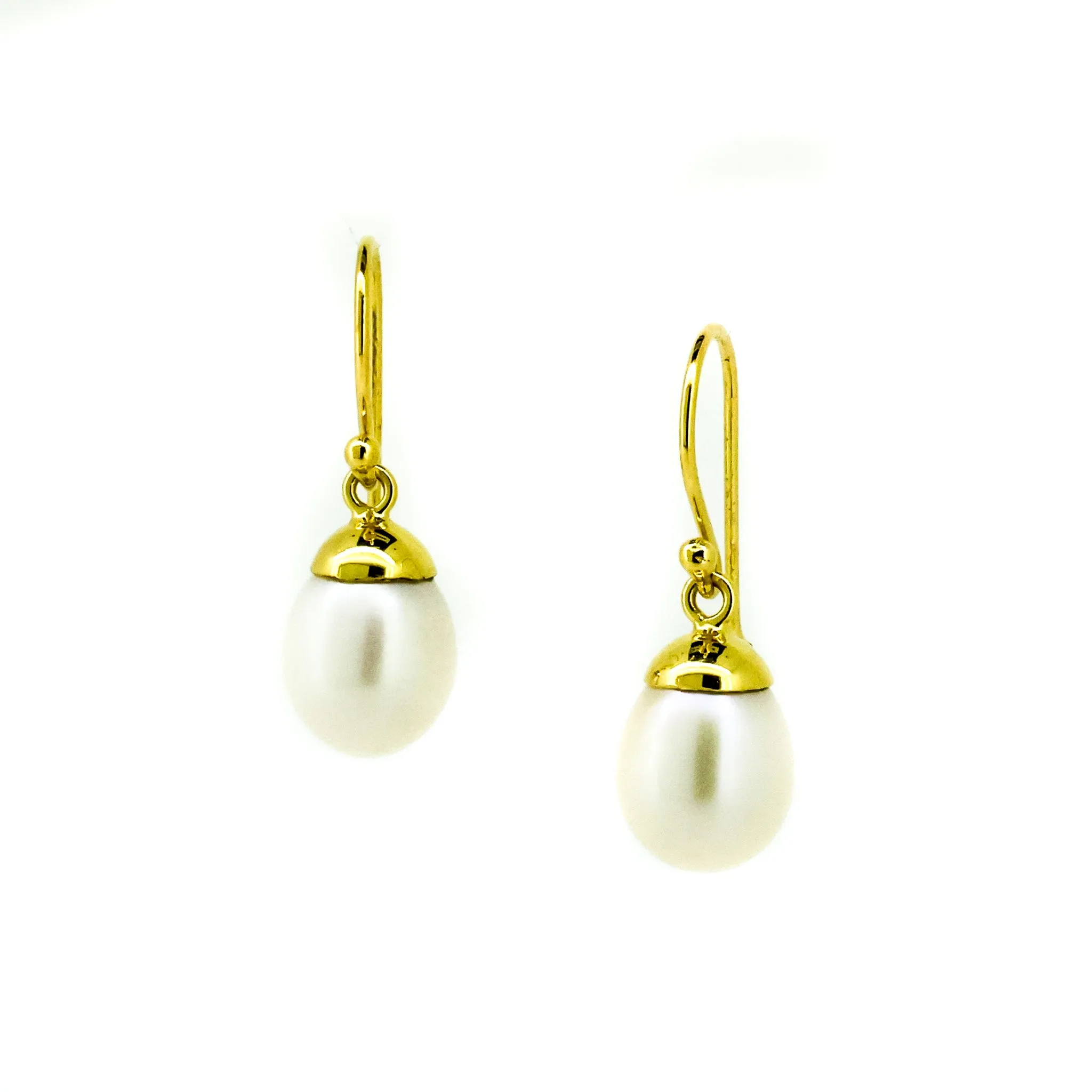 Coco White Pearl Earrings Gold
