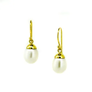 Coco White Pearl Earrings Gold