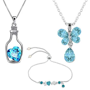 Combo of Heart Bracelet and Pendants