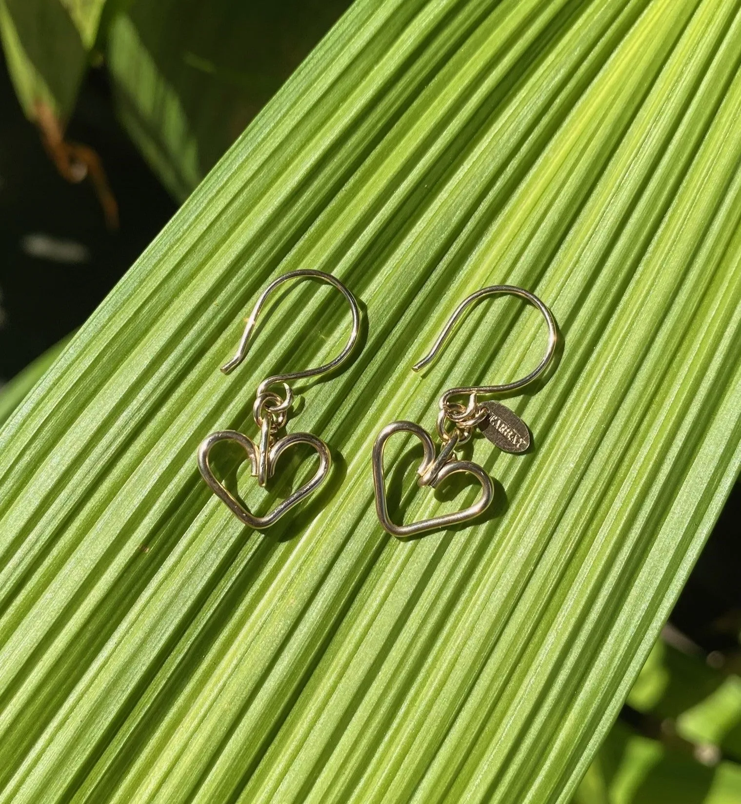 Corazon Dangle Earrings #2 (12mm) - Yellow Gold
