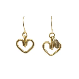 Corazon Dangle Earrings #2 (12mm) - Yellow Gold