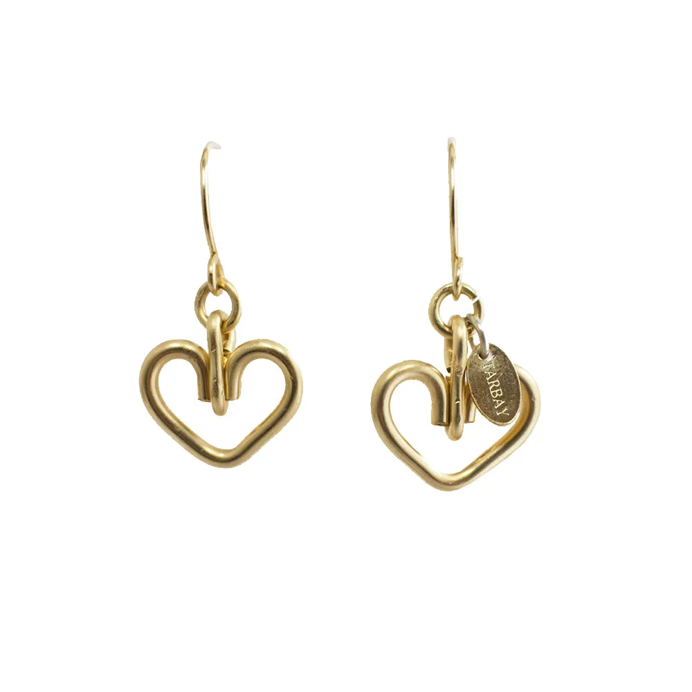 Corazon Dangle Earrings #2 (12mm) - Yellow Gold