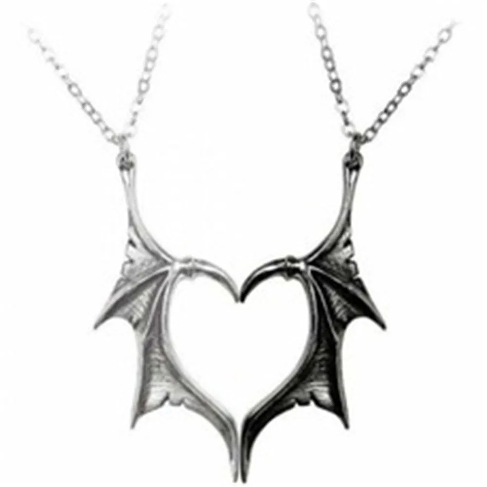 Couple Necklace Matching Devil Wing Necklaces for Couples Valentine's Gift for Lover