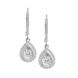 CR-E7971 -10K Canadian Diamond Vintage Pear Dangling Earrings