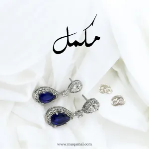 Crystal Blue Starburst Earrings