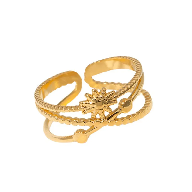 Cute & Edgy Women Sun Stainless Steel Electroplating Rings