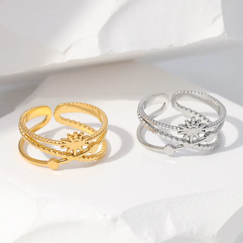 Cute & Edgy Women Sun Stainless Steel Electroplating Rings