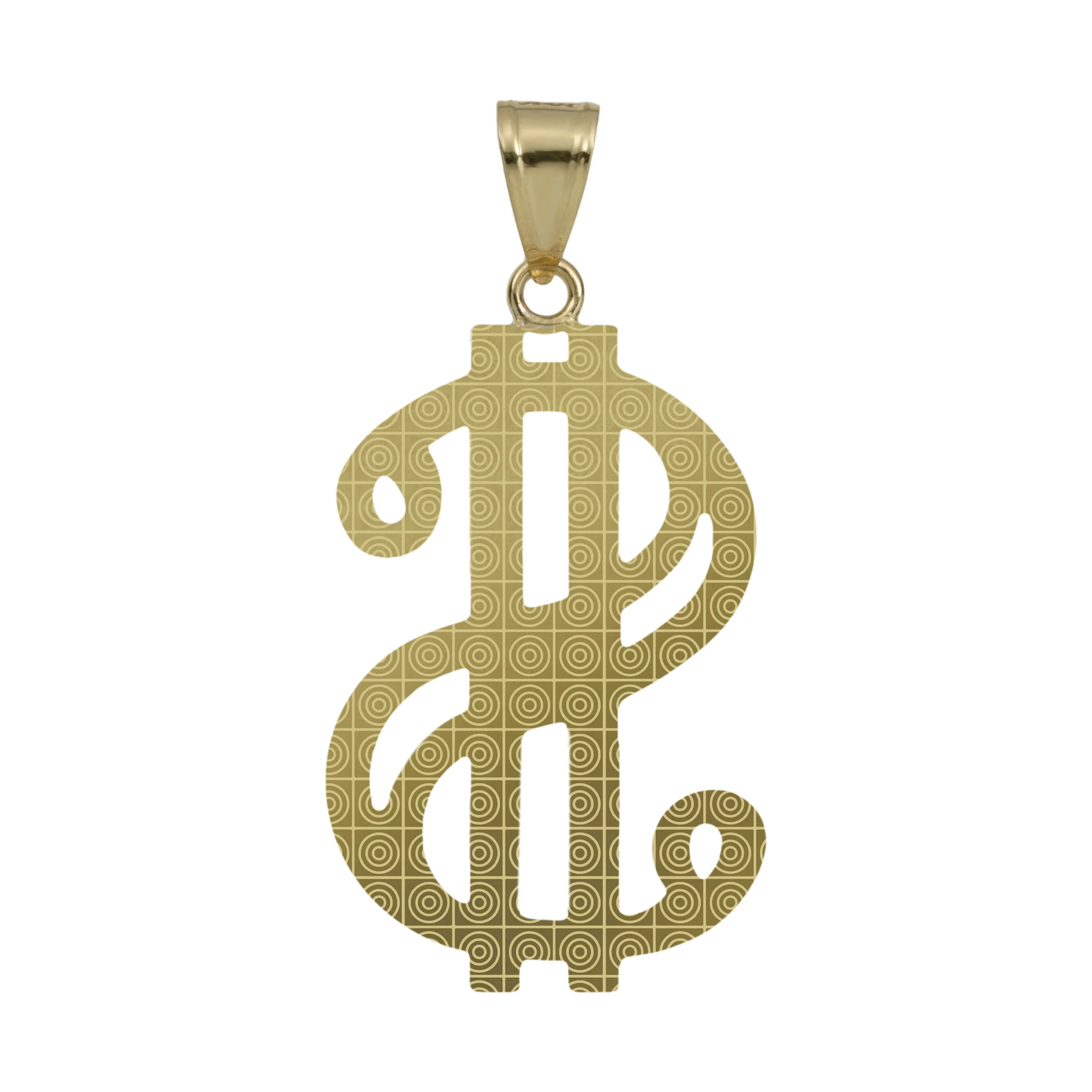 Dollar Sign Pendant 10K Yellow Gold
