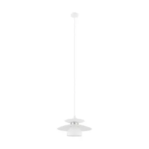 Eglo Lighting Brenda 40W E27 White/Satin Nickel Pendant Light