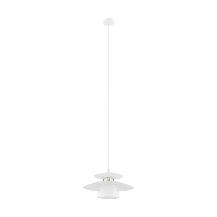 Eglo Lighting Brenda 40W E27 White/Satin Nickel Pendant Light