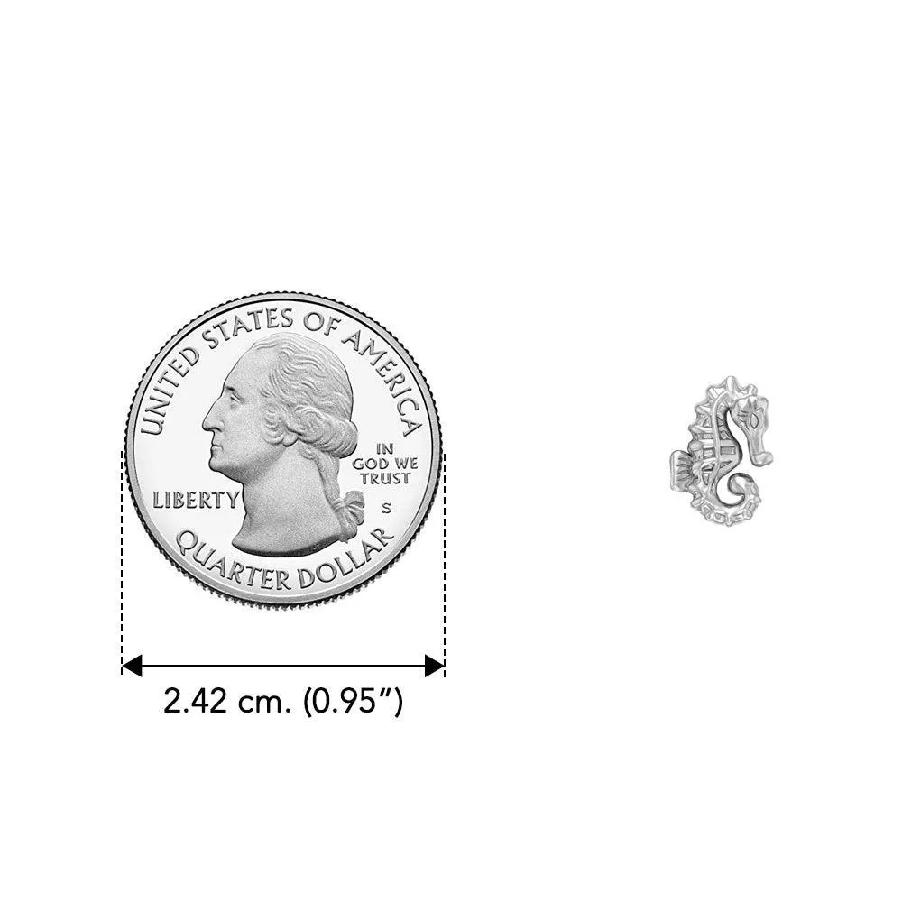 Elegance: Sterling Silver Oceanic Seahorse Post Earring by Peter Stone -