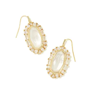 Elle Gold Crystal Frame Drop Earrings