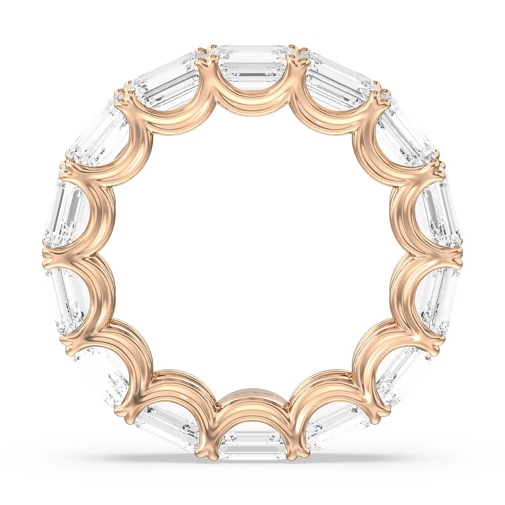 Emerald Split Prong Waves Eternity Ring