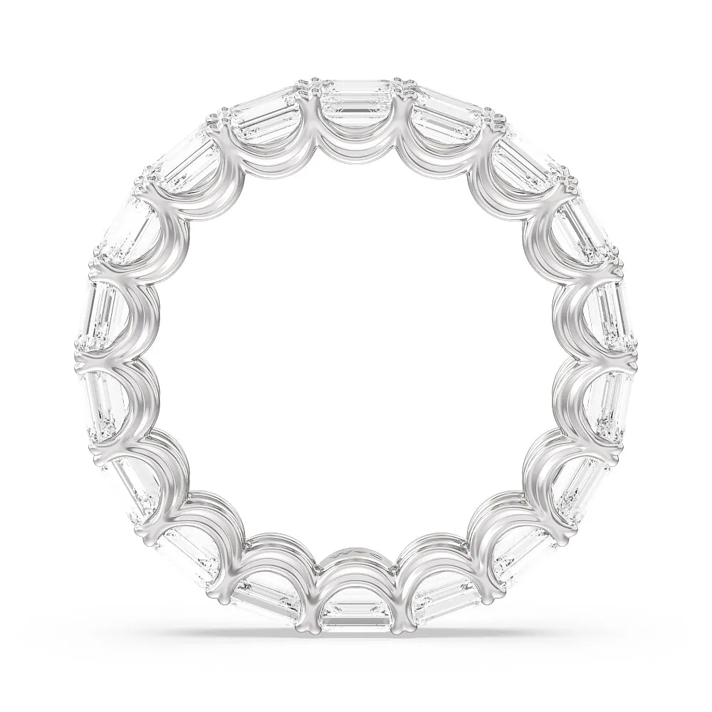 Emerald Split Prong Waves Eternity Ring