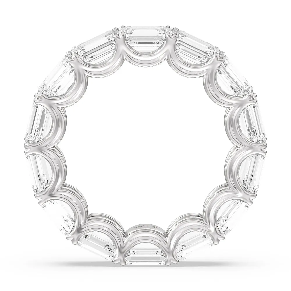 Emerald Split Prong Waves Eternity Ring