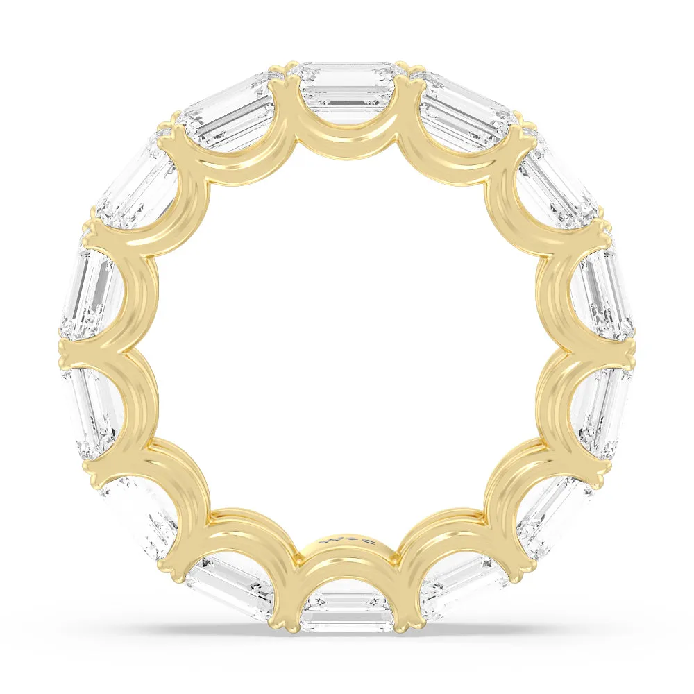 Emerald Split Prong Waves Eternity Ring
