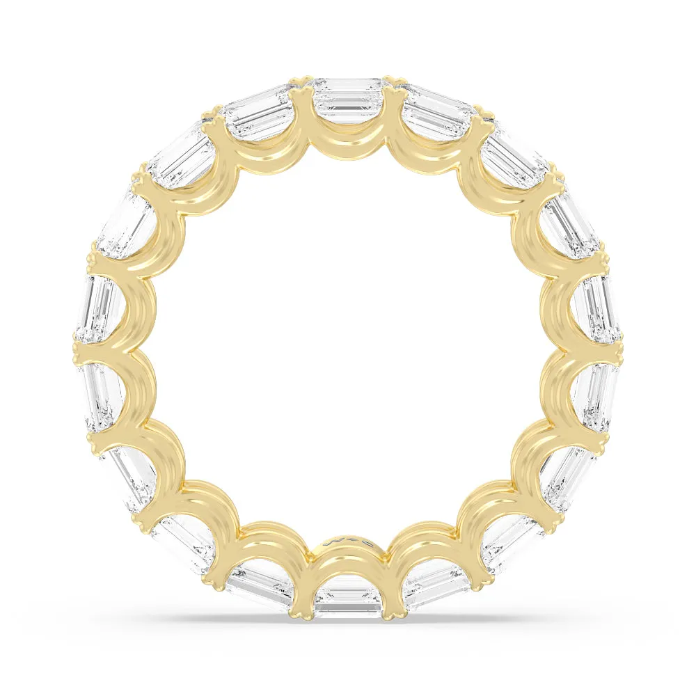 Emerald Split Prong Waves Eternity Ring