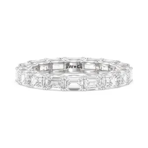 Emerald Split Prong Waves Eternity Ring