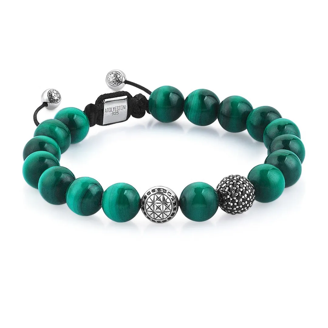 Exclusive Signature Beaded Macrame Bracelet - Silver