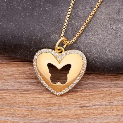 Exquisite Hollow Butterfly Necklace for Women Men