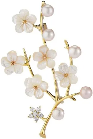 Fashion Flower Brooches for Women Rhinestone Flower Brooches Pins 18k Gold Plated Lapel Pins Jewelry for Girlfriend Wife