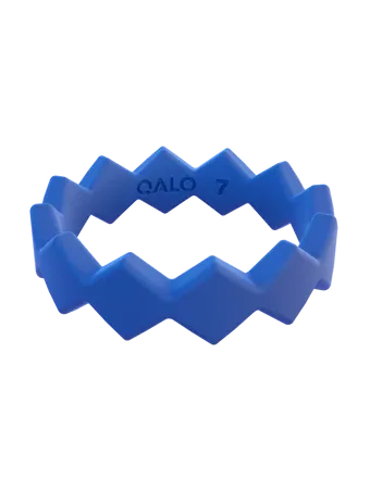 FINAL SALE - QALO Women's Bright Blue Bolt Silicone Ring