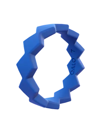 FINAL SALE - QALO Women's Bright Blue Bolt Silicone Ring