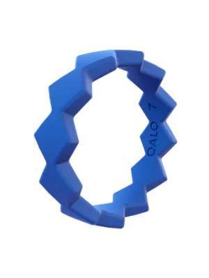FINAL SALE - QALO Women's Bright Blue Bolt Silicone Ring