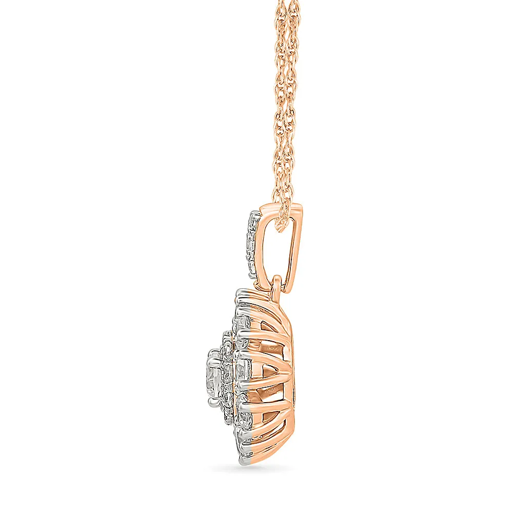 Floral Gold & Diamond Pendant