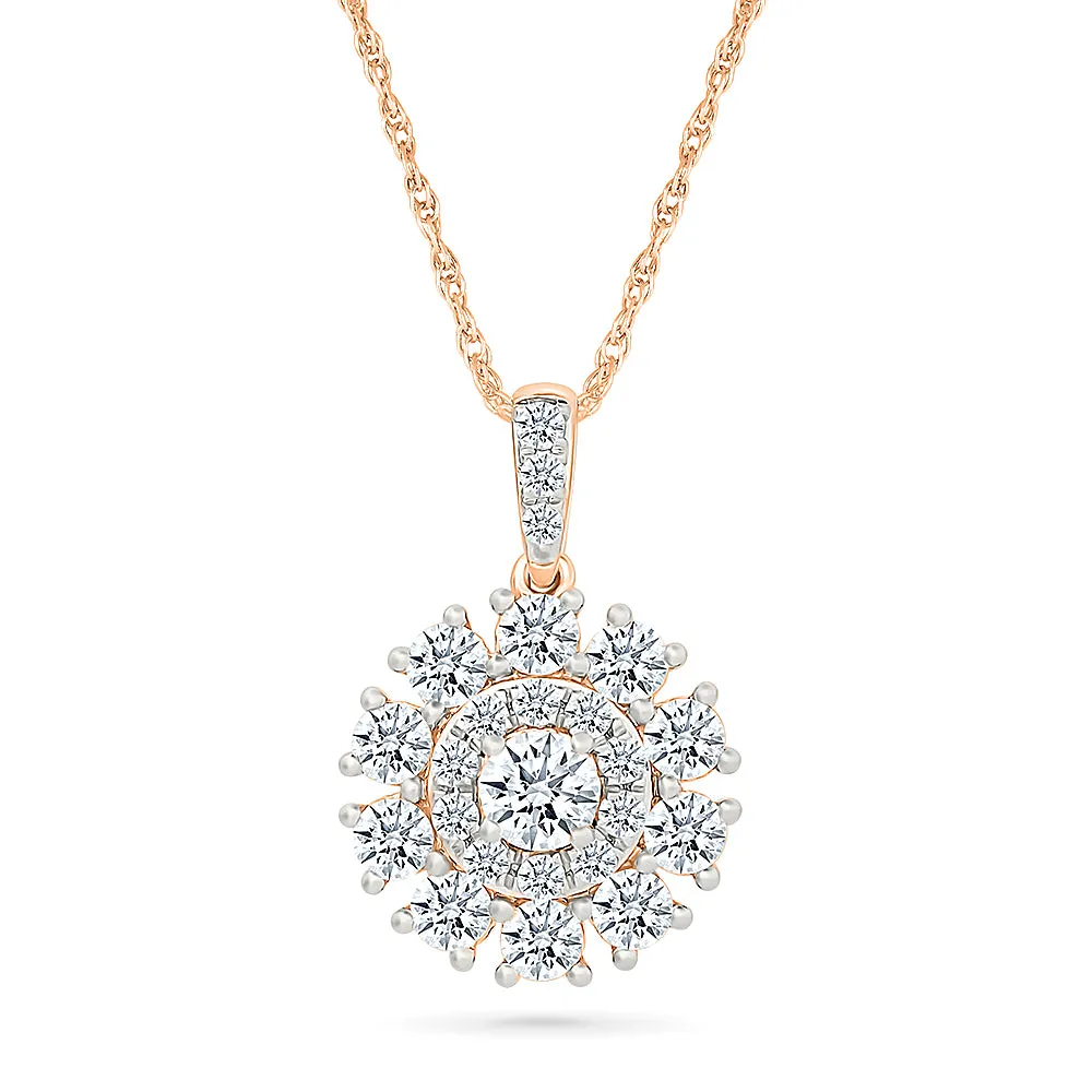 Floral Gold & Diamond Pendant
