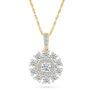 Floral Gold & Diamond Pendant