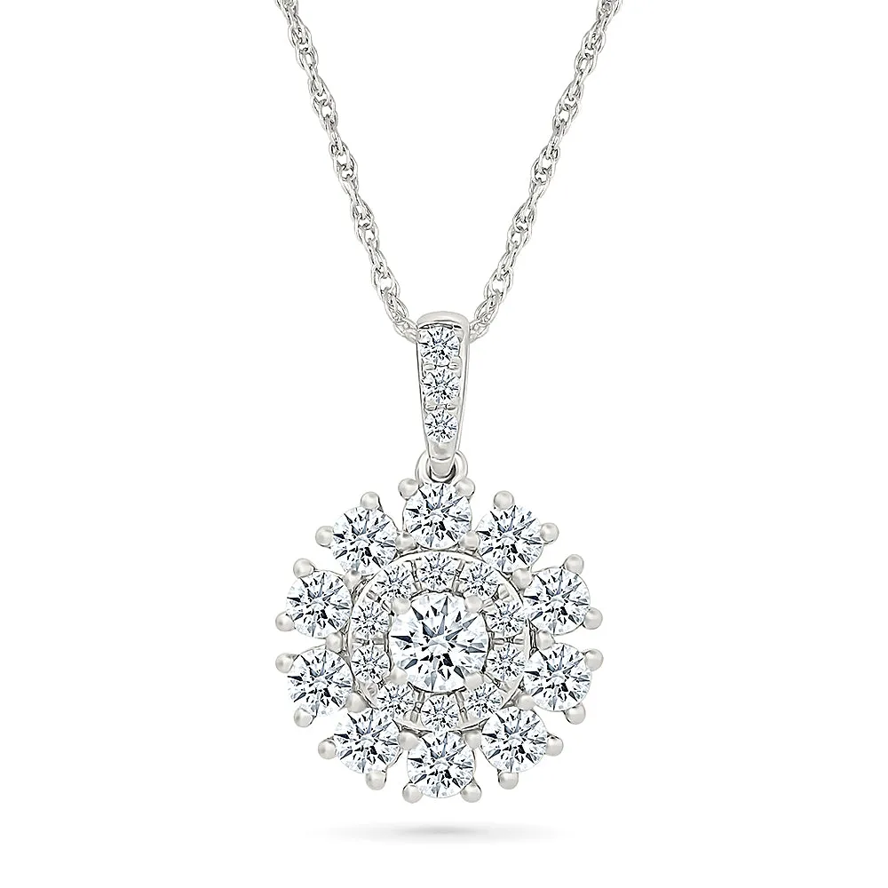 Floral Gold & Diamond Pendant