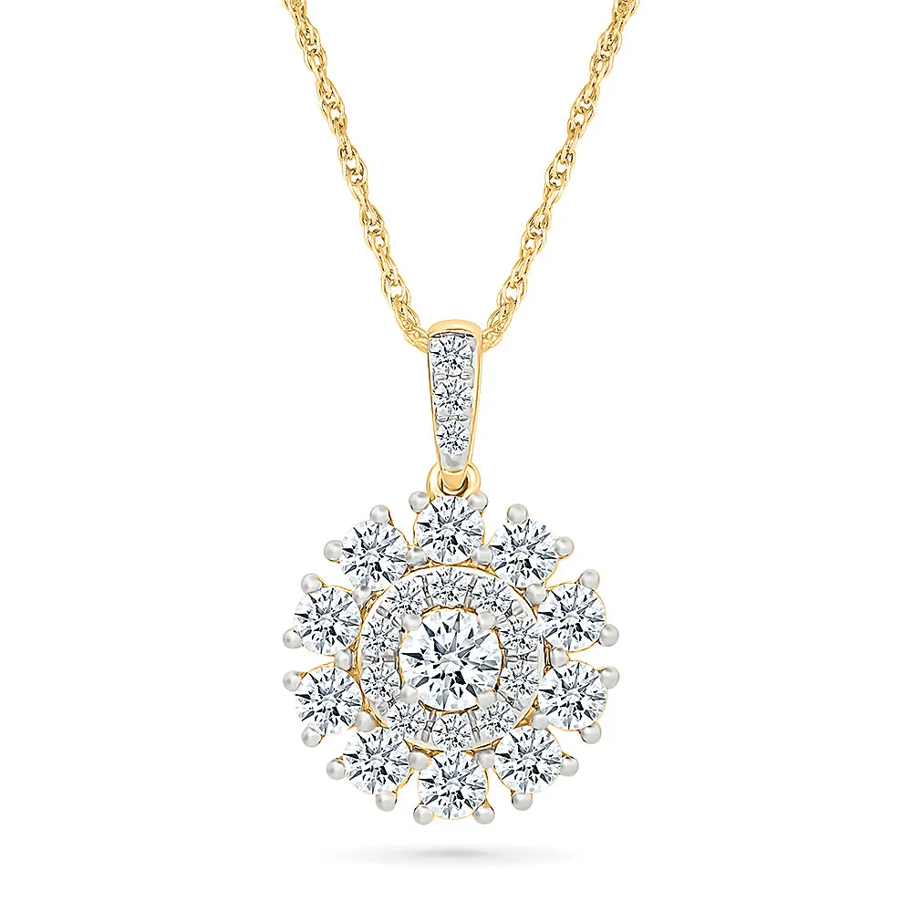 Floral Gold & Diamond Pendant