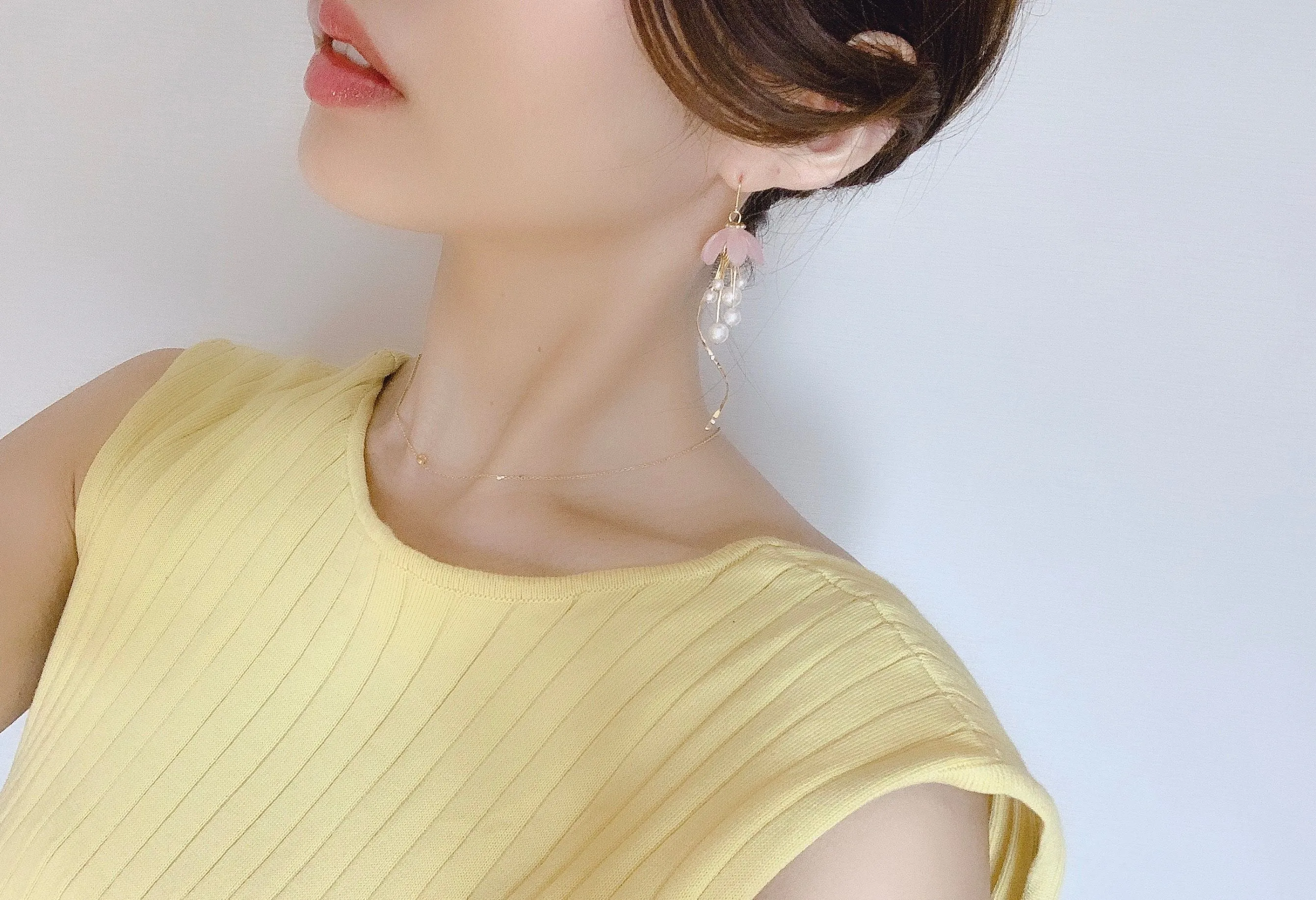 Fluctuating Flower Jellyfish Pierced earrings, Clip-on earrings