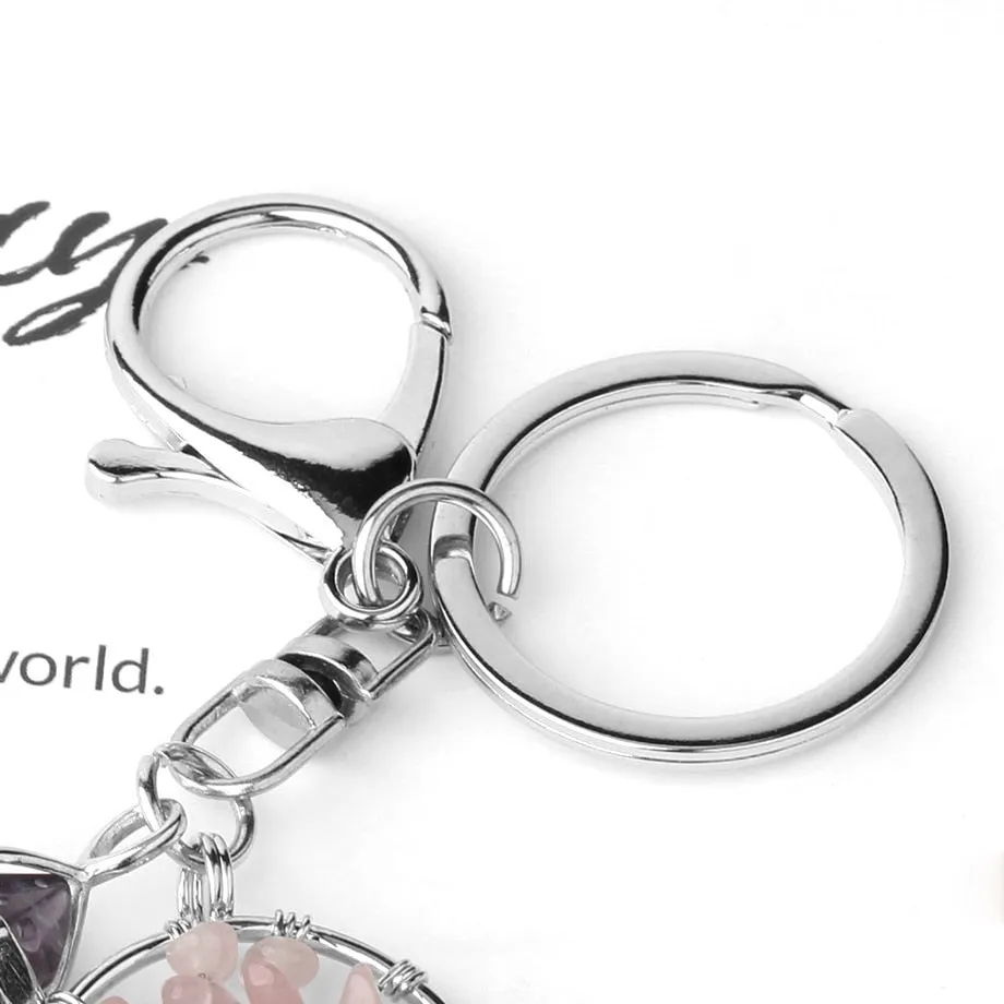 Fluorite Tree of Life Pendants Keychain