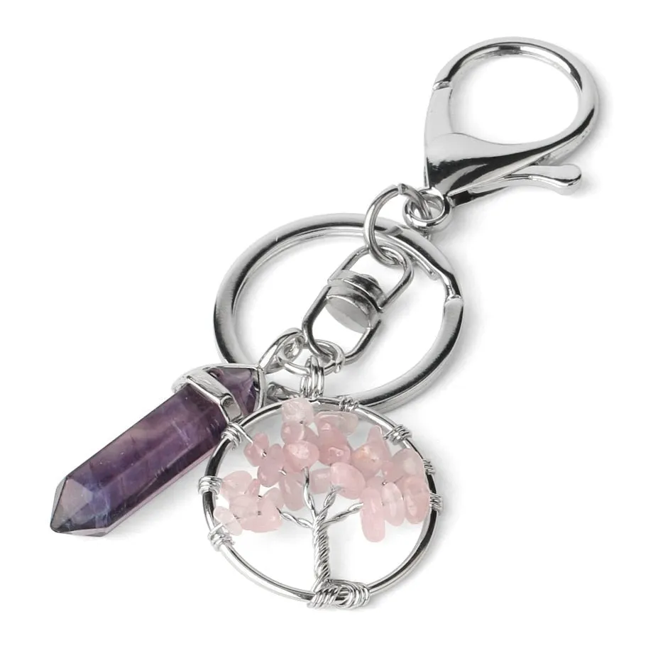 Fluorite Tree of Life Pendants Keychain
