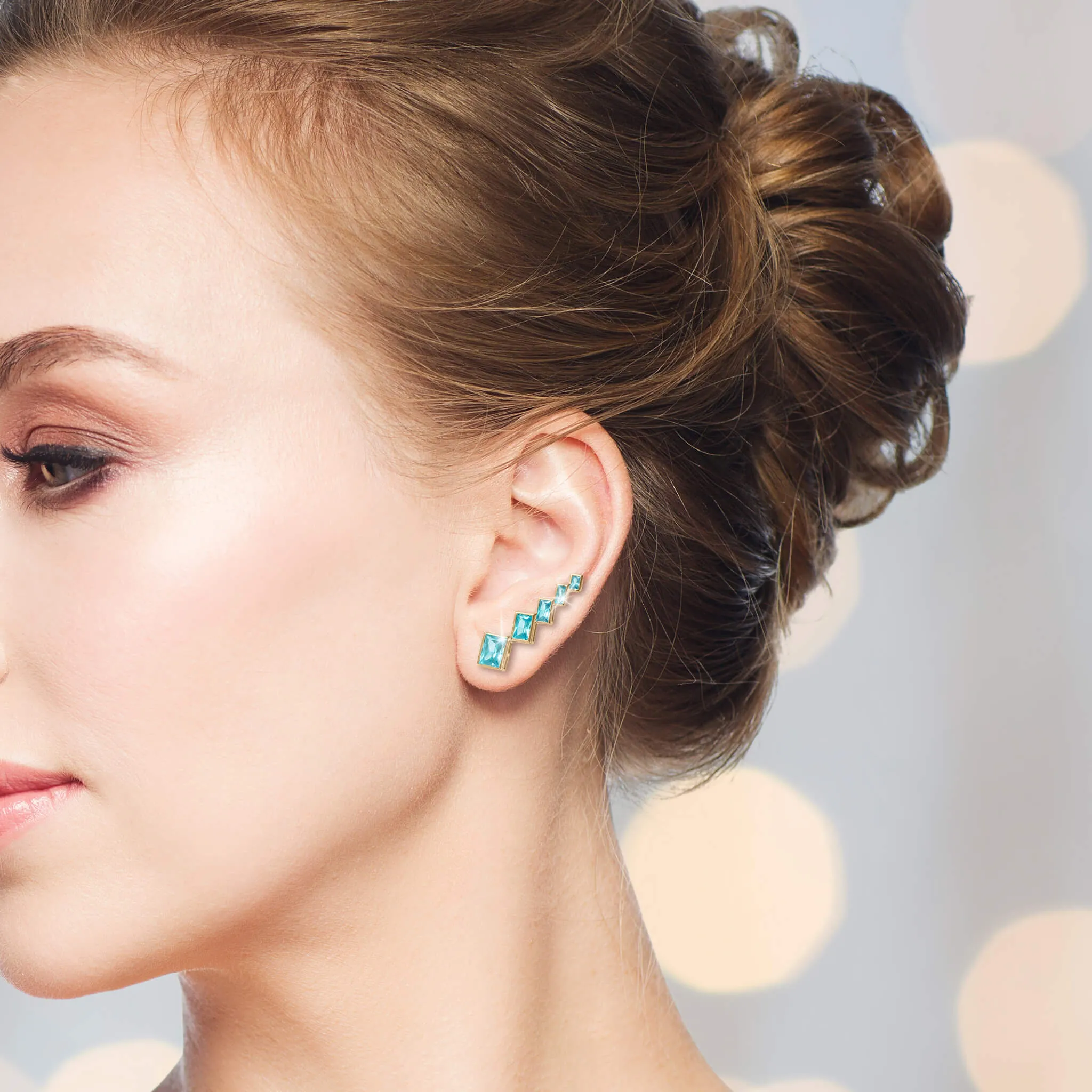 Frosty Cascade Climber Earrings