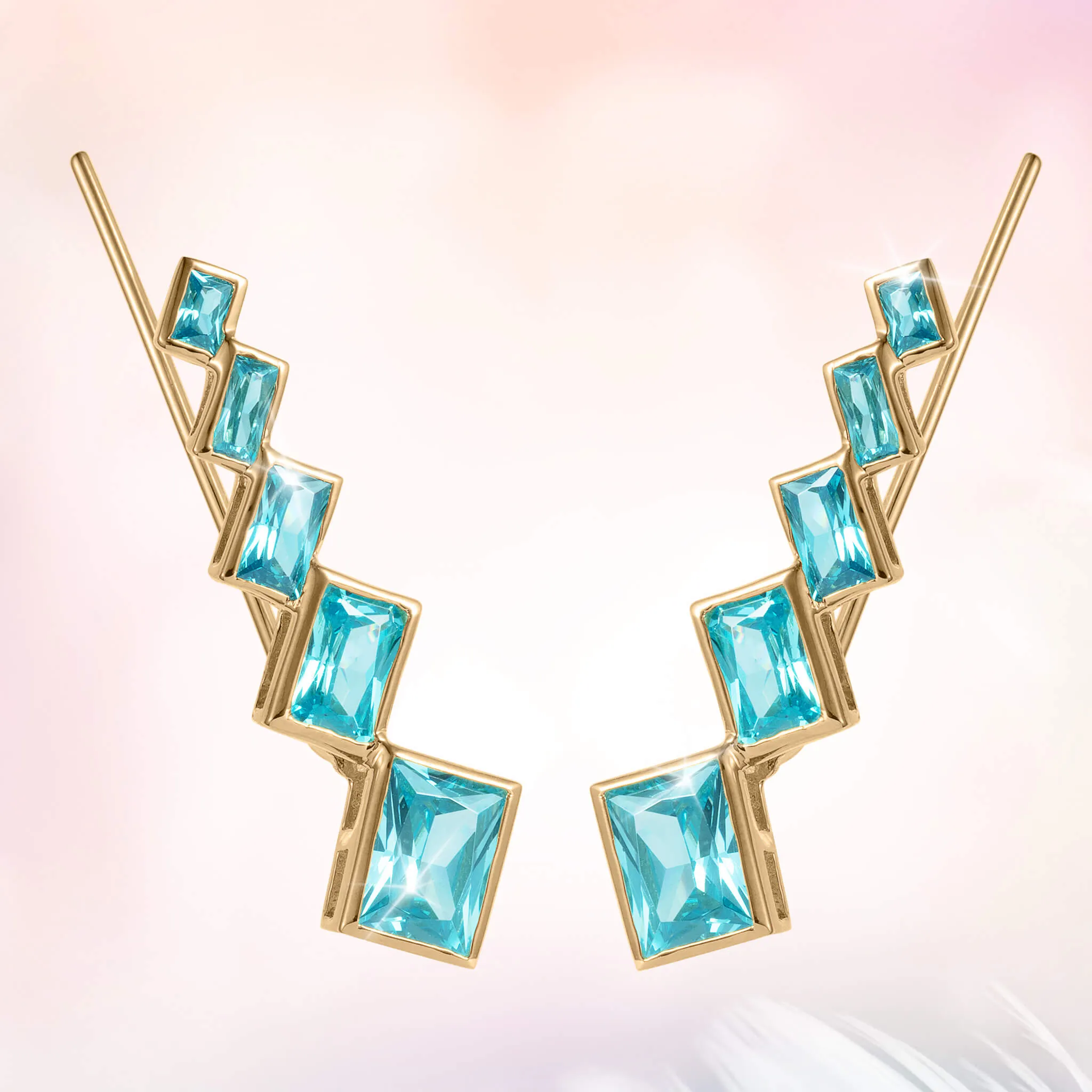 Frosty Cascade Climber Earrings