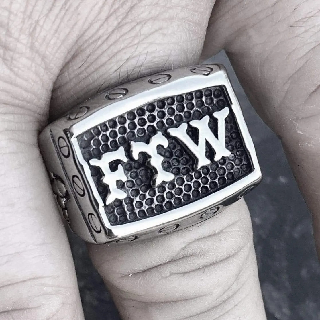 FTW Ring with Screws - Silver - R133 CLEARANCE