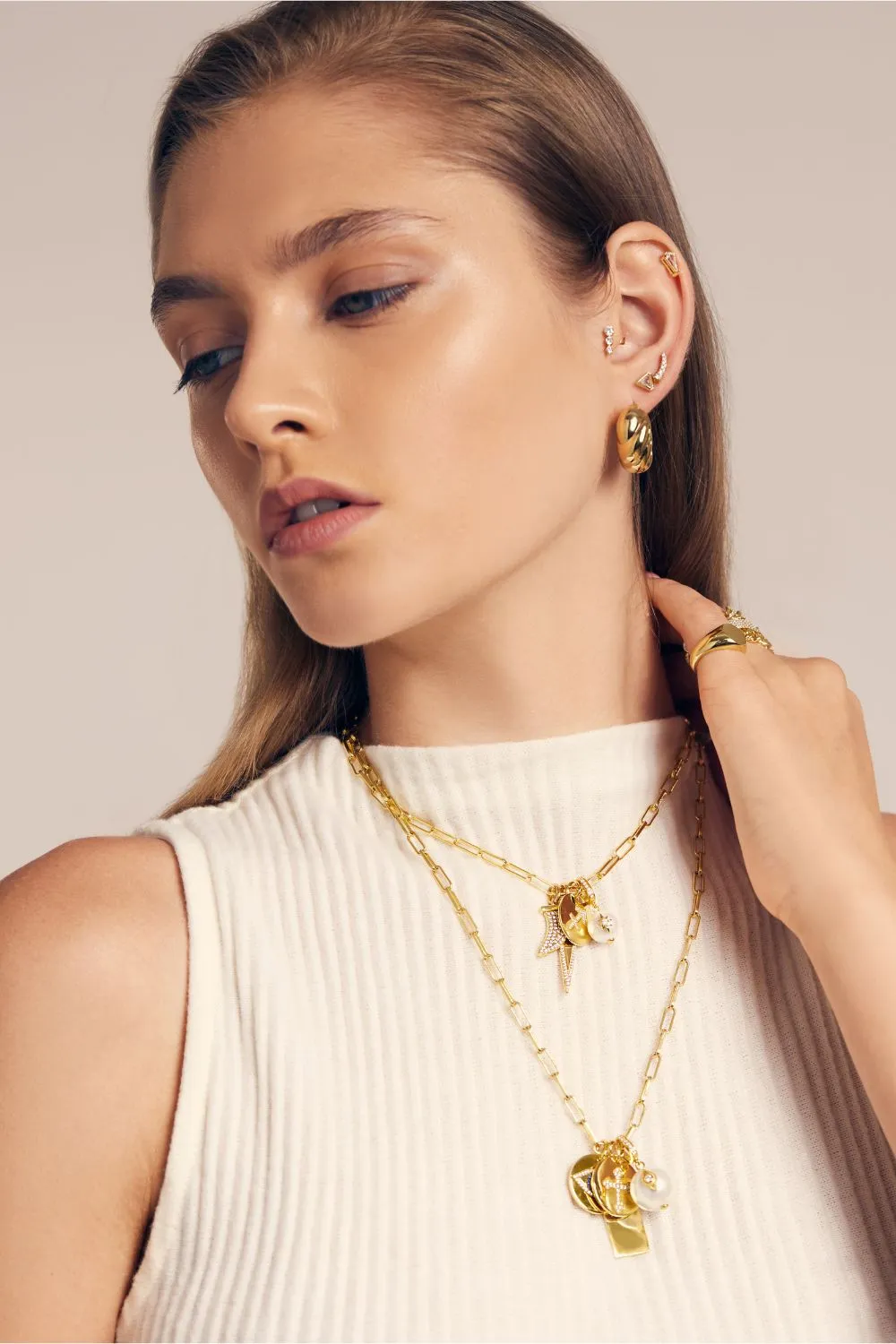 Gemma gold vermeil hoops