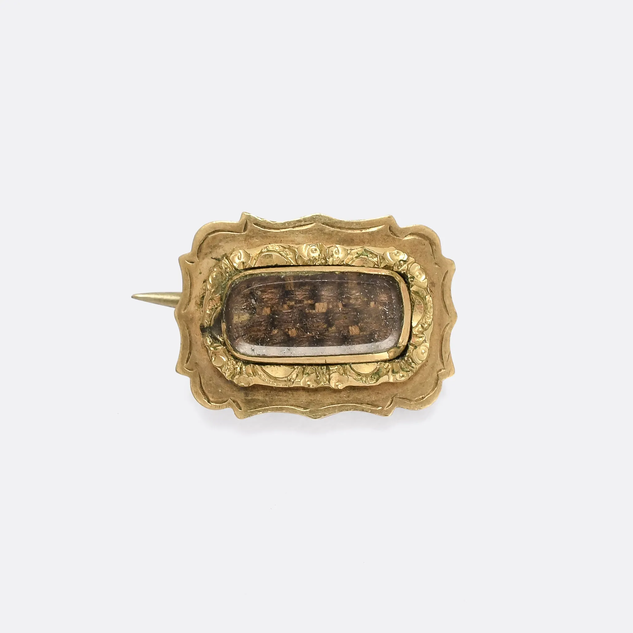 Georgian Orange Blossom Locket Lace Pin Brooch