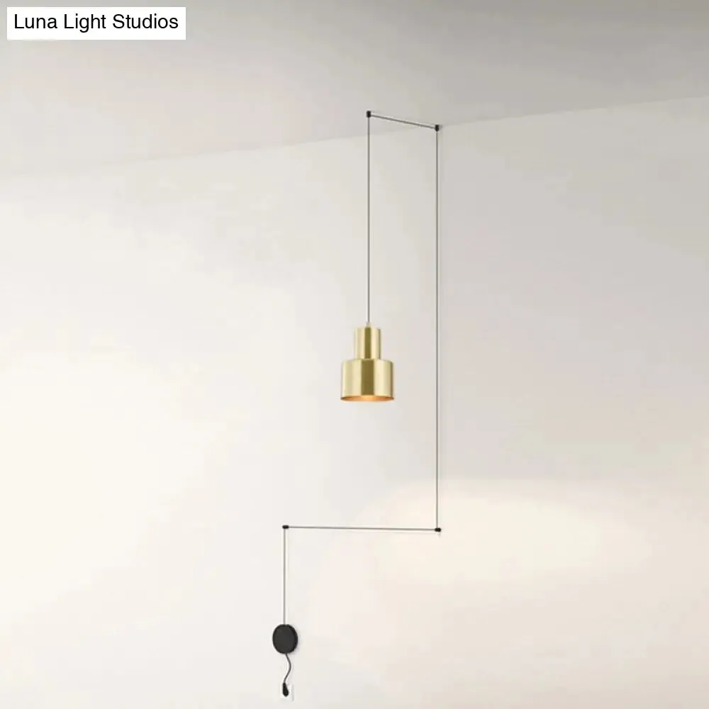 Gold Hand-Grenade Pendant Postmodern Hanging Lamp - for Stylish Bedroom Lighting