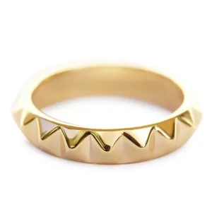 Gold Pyramid Wedding Ring