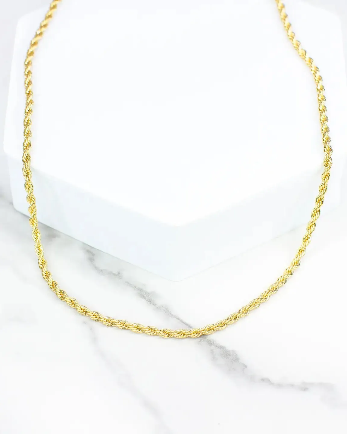 Gold Rope Chain Necklace